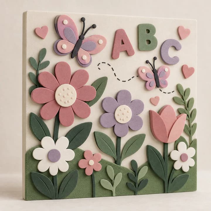 Painel floral artesanal em EVA